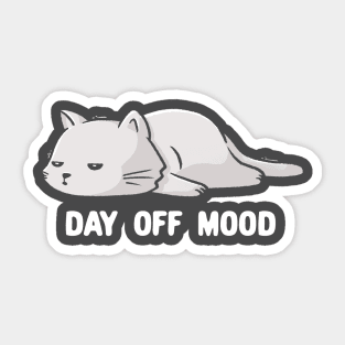 Day Off Mood Cute Lazy Cat Gift Sticker